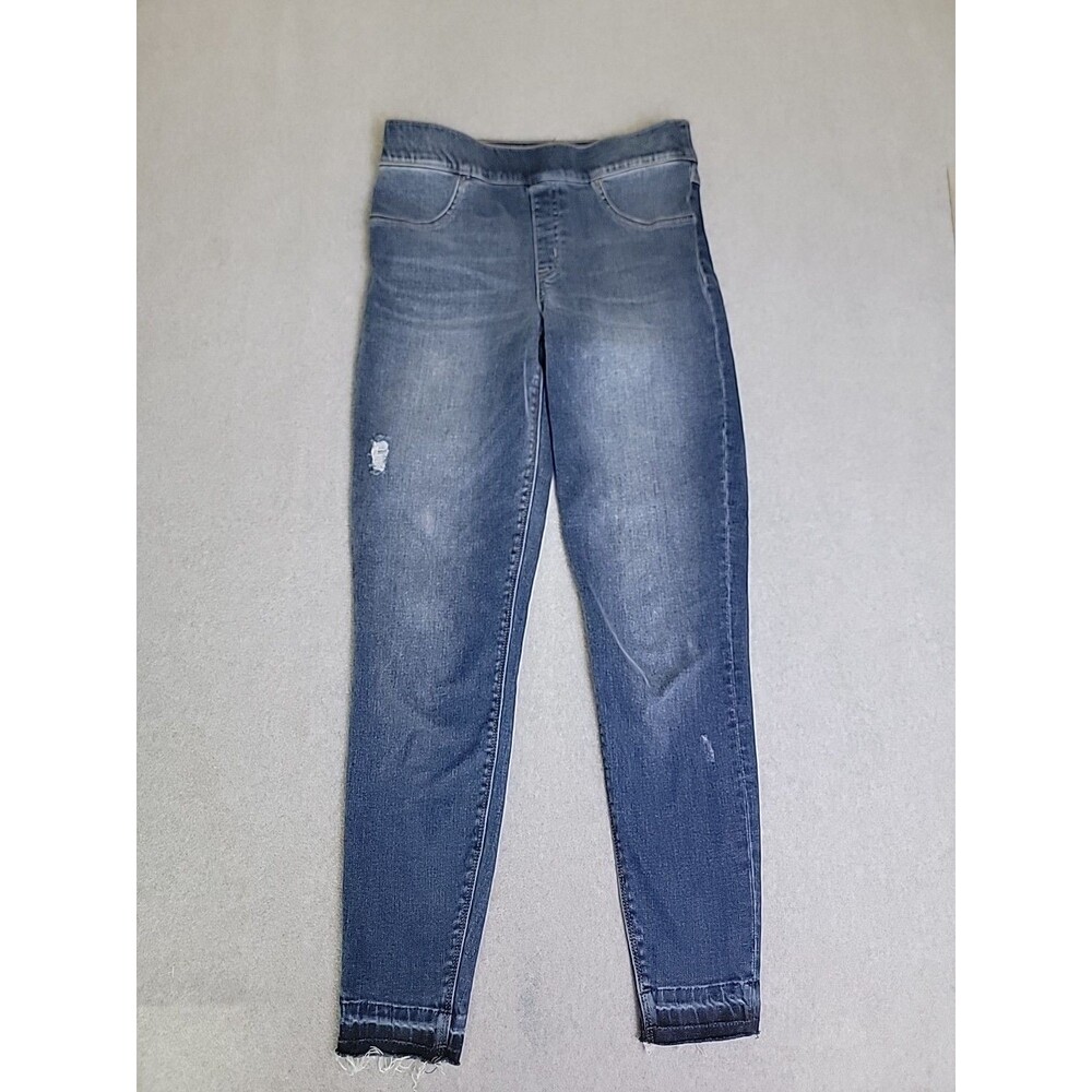 Spanx Jeans Jeggings Womens M 28x27 Skinny Blue Distressed Stretch Pull On‎ Mid